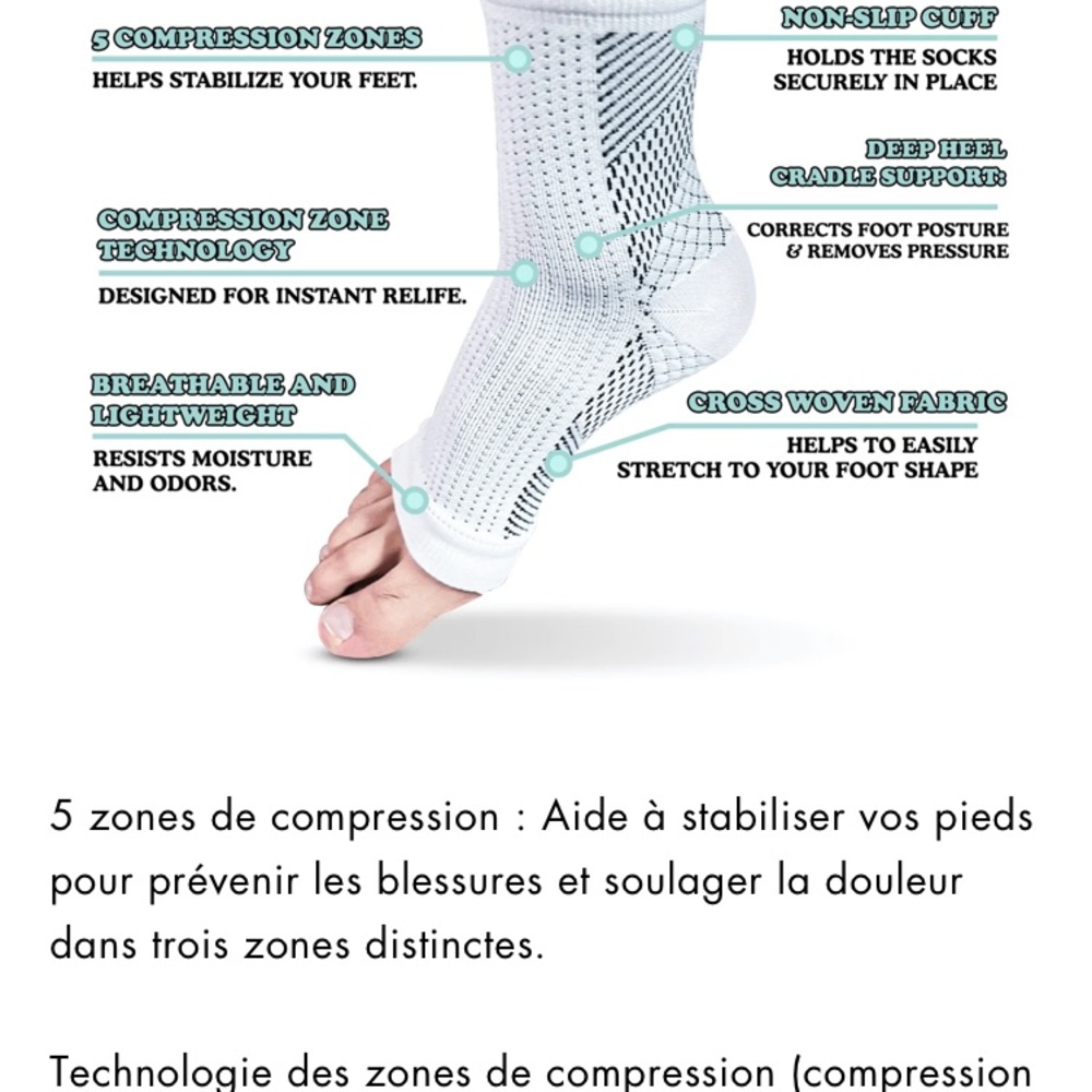 SOLD 4pairs of compression soxes in White size Large - Picture 3 of 5